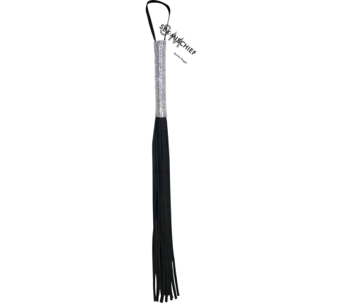 Sportsheets S&M Sparkle Flogger Vegan Leather 79cm Metallic Handle