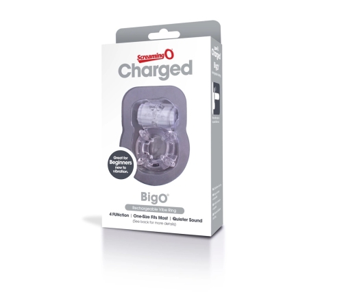 The Screaming O Charged Big O Rechargeable Ring Clear, 3-Speed, USB