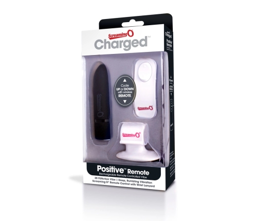 Screaming O Charged Positive Remote Black - Wireless Compact Vibrator 20 Modes