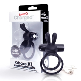 Screaming O Charged Ohare XL Intimate Double Ring Black Silicone