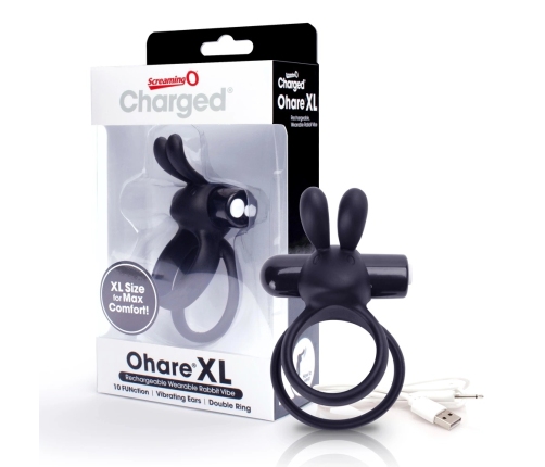 Screaming O Charged Ohare XL Intimate Double Ring Black Silicone