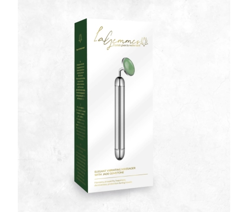 La Gemmes Jade Lay-On Vibrating Massager - Green, 15 cm, Gemstone & Metal