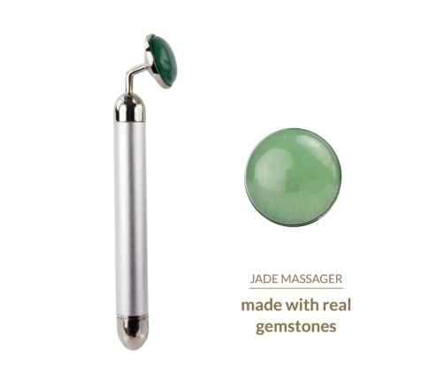 La Gemmes Jade Lay-On Vibrating Massager - Green, 15 cm, Gemstone & Metal