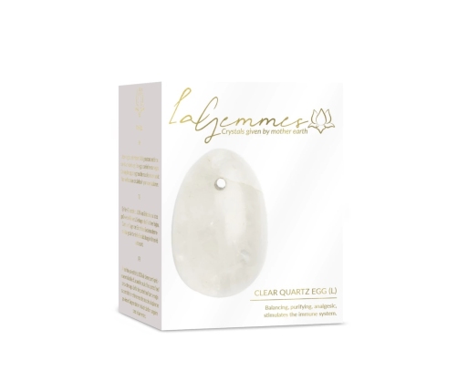 La Gemmes Yoni Egg Clear Quartz L - Natural Crystal Wellness Trainer 5cm