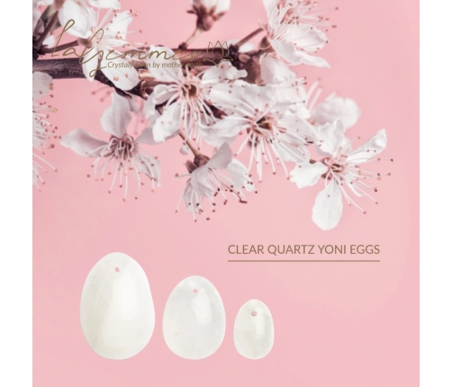 La Gemmes Yoni Egg Clear Quartz L - Natural Crystal Wellness Trainer 5cm