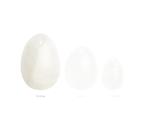 La Gemmes Yoni Egg Clear Quartz L - Natural Crystal Wellness Trainer 5cm