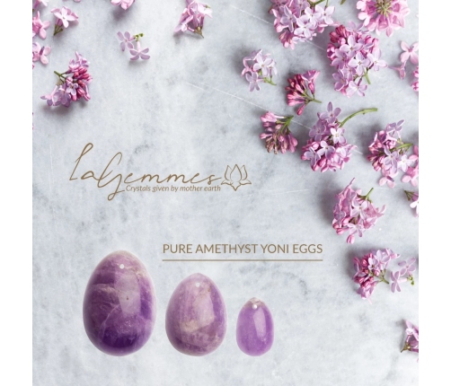 La Gemmes Amethyst Yoni Egg L - Natural Gemstone Wellness Trainer 5x3.5cm