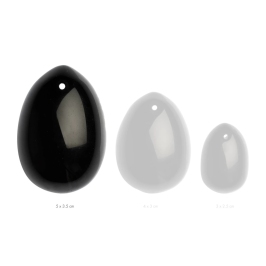 La Gemmes Black Obsidian Egg L - Natural Stone Pelvic Floor Trainer 5x3.5cm