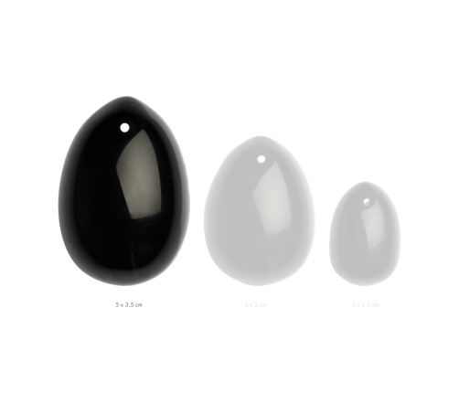 La Gemmes Black Obsidian Egg L - Natural Stone Pelvic Floor Trainer 5x3.5cm