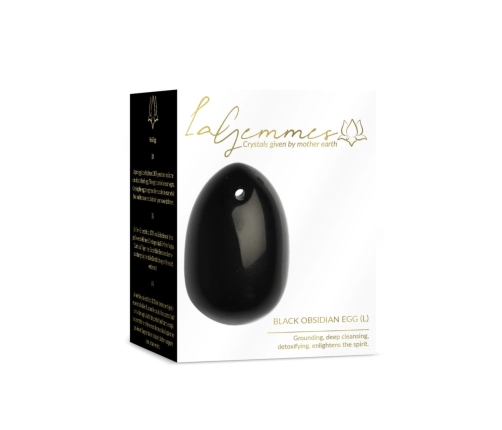 La Gemmes Black Obsidian Egg L - Natural Stone Pelvic Floor Trainer 5x3.5cm