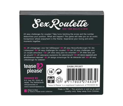Tease & Please Sex Roulette Love & Marriage Game Multilingual Edition