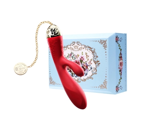 ZALO Rosalie Intimate Wellness Device Bright Red Bluetooth 24K Gold 200mm