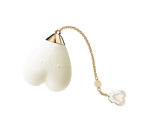 ZALO Baby Heart Vanilla White App-Controlled Massager, 18K Gold Accent