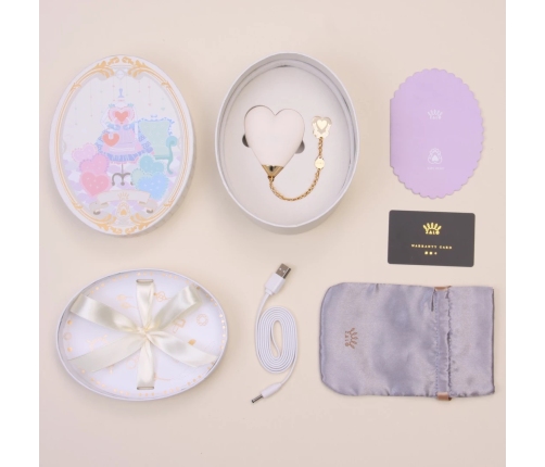 ZALO Baby Heart Vanilla White App-Controlled Massager, 18K Gold Accent