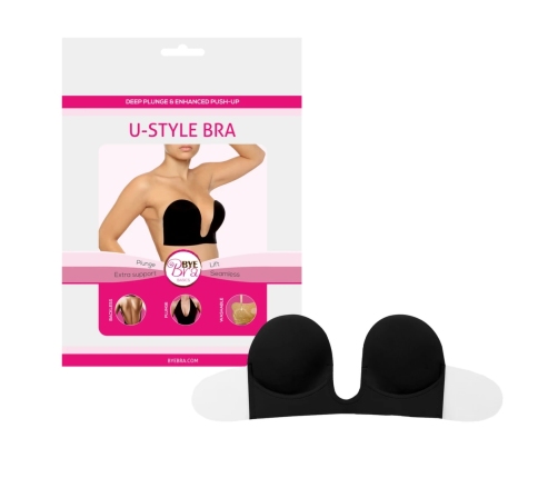 Bye Bra U-Style Support Bra Cup B Black - Adhesive, Low-Cut Solution