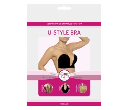 Bye Bra U-Style Support Bra Cup B Black - Adhesive, Low-Cut Solution