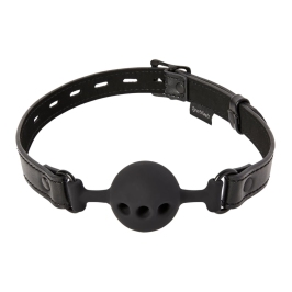 Sportsheets Saffron Adjustable Breathable Ball Gag Red PU Leather