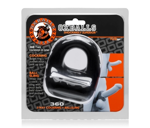 Oxballs 360 Black Silicone Dual-Purpose Support Ring & Sling