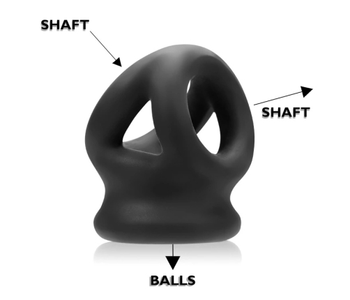 Oxballs - Tri-Squeeze Cocksling & Ballstretcher Black Ice