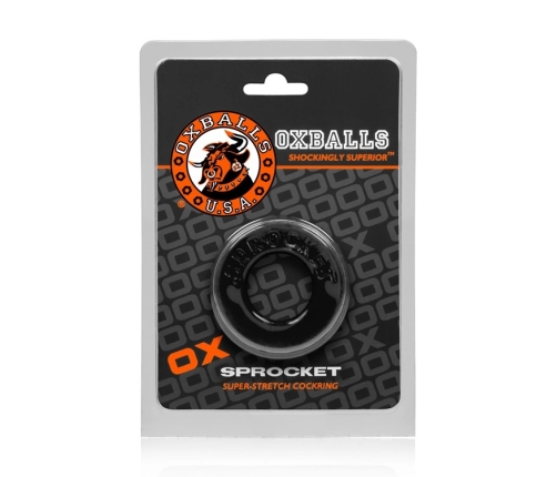 Oxballs Sprocket Black Silicone Support Ring - Flexible Thick Design