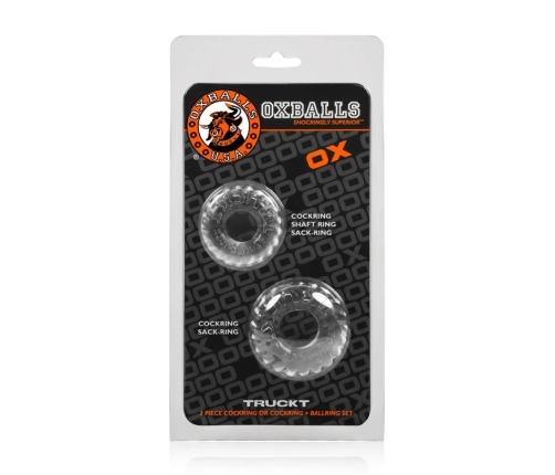 Oxballs Truckt Ring Set 2-Pack Clear - Dual-Size Stretch System