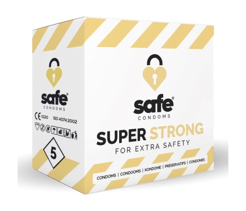 Safe Super Strong prezerwatywy lateksowe wzmocnione 5 szt. 53 mm