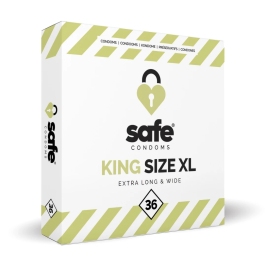 Safe King Size XL 36 sztuk - prezerwatywy powiększone, lateksowe Safe King Size XL 36 sztuk - prezerwatywy powiększone, lateksowe