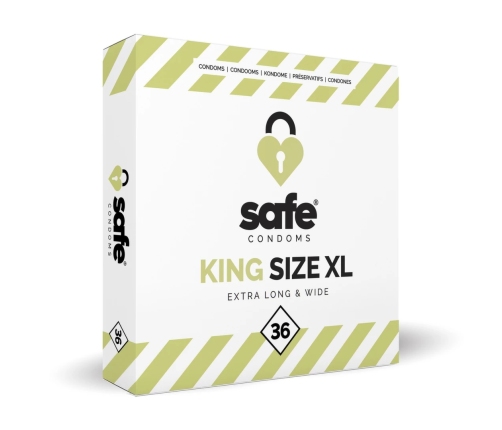 Safe King Size XL 36 sztuk - prezerwatywy powiększone, lateksowe