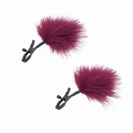 S&M Enchanted Adjustable Feather Clamp Set - Black & Silver, 6 cm
