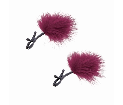 S&M Enchanted Adjustable Feather Clamp Set - Black & Silver, 6 cm