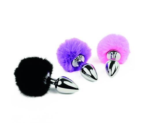 FeelzToys Bunny Tails Plug Purple - Metal Model with Soft Tail, Medium