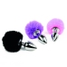 FeelzToys Bunny Tails Plug Purple - Metal Model with Soft Tail, Medium