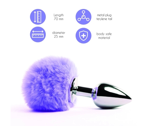 FeelzToys Bunny Tails Plug Purple - Metal Model with Soft Tail, Medium