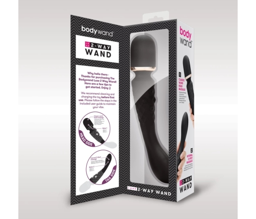 Bodywand Luxe 2-Way Wand Black - Dual-Ended Silicone Massager