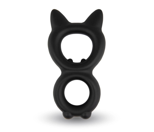 Velv'Or Rooster Kalf Silicone Double Support Ring - Black, Adjustable Fit