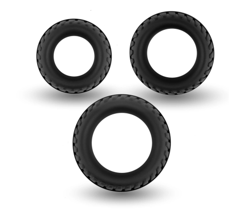 Velv'Or Rooster Floki Silicone Ring Set - 3 Sizes, Black