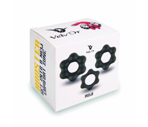 Velv'Or Rooster Milo Silicone Rings Set - 3 Sizes, Platinum Silicone