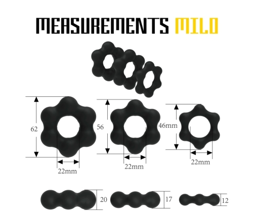 Velv'Or Rooster Milo Silicone Rings Set - 3 Sizes, Platinum Silicone