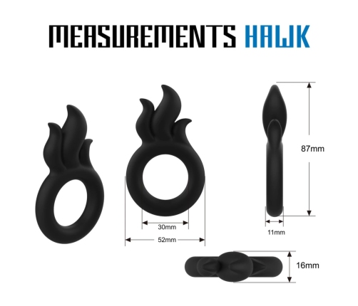 Velv'Or Rooster Hawk Silicone Ring - Flame Design, Universal Size