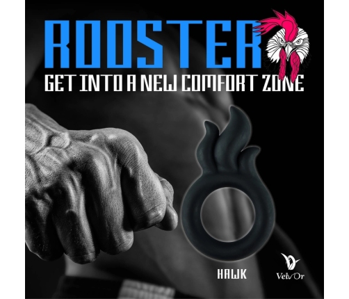 Velv'Or Rooster Hawk Silicone Ring - Flame Design, Universal Size