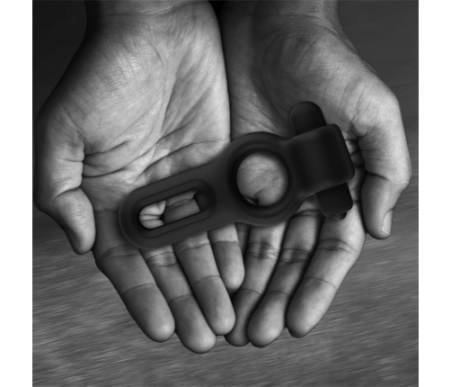 Velv’Or Rooster Drake Dual Silicone Ring with Vibrating Bullet, Black