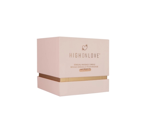 HighOnLove Massage Candle Rose Bud Scent 250ml with Cannabis Seed Oil