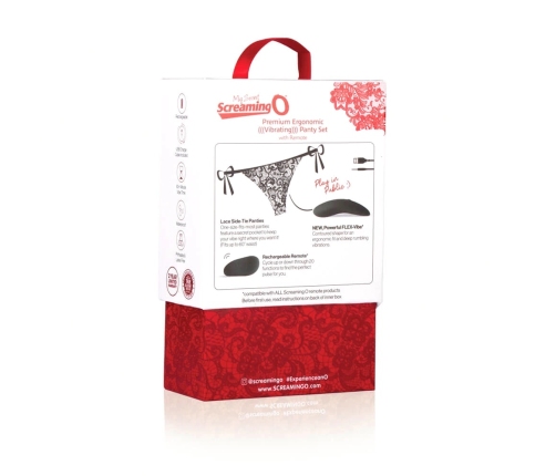 The Screaming O Premium Ergonomic Panty Set Black Rechargeable Remote