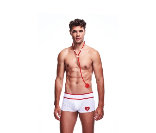 Envy Doctor Love Set M/L - Two-Piece Medical Costume, White/Red