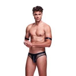 Envy Cop Uniform Set M/L - 2-Piece Mesh & Pleather Costume for Men