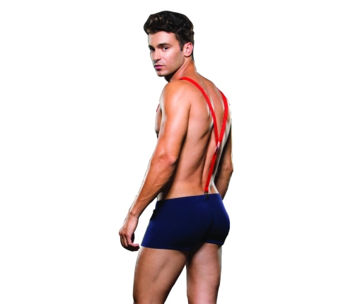 Envy Fireman Set L/XL - Navy Blue Trunks with Red Suspenders