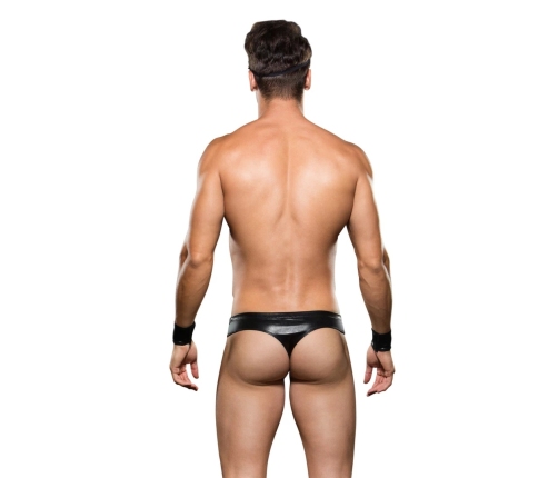 Envy Biker 3-Piece Costume Set L/XL - Bottoms, Cuffs & Hat Black