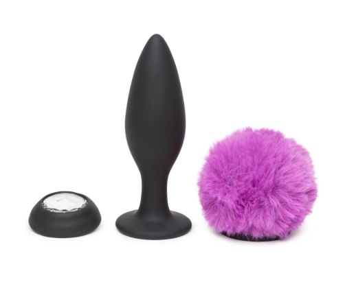 Happy Rabbit - Rechargeable Vibrating Butt Plug Black & Purple Large
