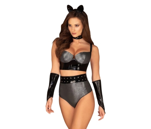 Obsessive Silveria Costume Set S/M - Shiny High Waist & Accessories