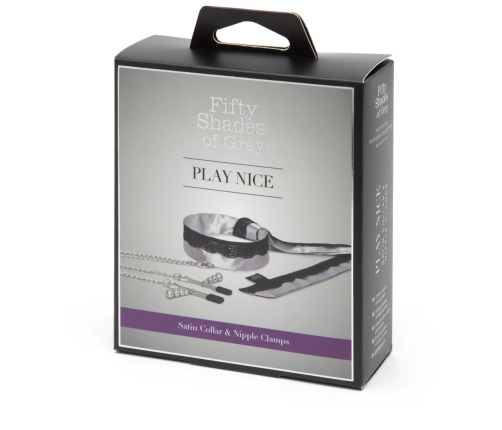Fifty Shades of Grey - Play Nice Satin Collar & Nipple Clamps